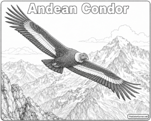Andean Condor Soaring Over Mountain Peaks