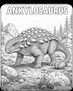 Ankylosaurus Standing Among Boulders