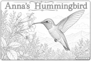 Anna's Hummingbird coloring page