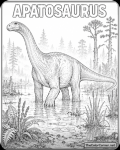 Apatosaurus In A Misty Swamp