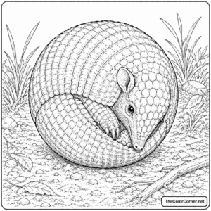 Armadillo Curled Into A Ball