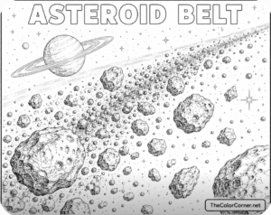 Asteroid Belt With Tumbling Rocks