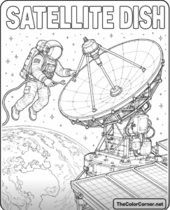 Astronaut Beside A Satellite Dish