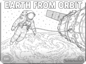 Astronaut Gazing At Earth From Orbit