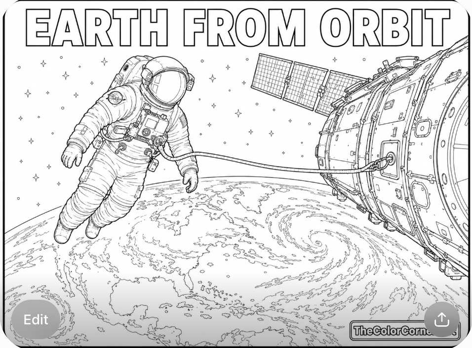 Astronaut Gazing At Earth From Orbit