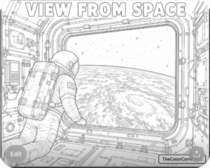 Astronaut Looking Out A Station Window