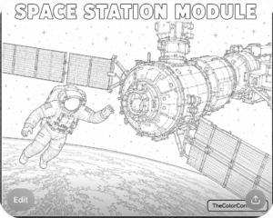 Astronaut Near A Space Station Module