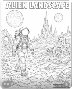 Astronaut On A Rocky Alien Landscape