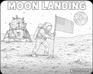 Astronaut Planting A Flag On The Moon