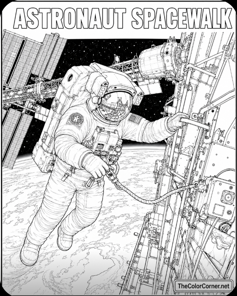 Astronaut Spacewalking Outside The Iss