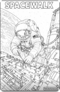 Astronaut Tethered During A Spacewalk