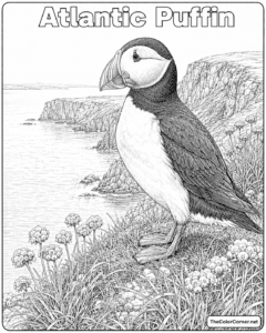 Atlantic Puffin On A Coastal Cliff
