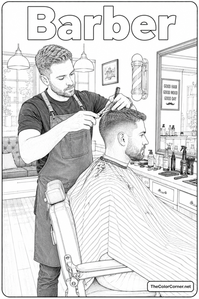 Barber Cutting A Customers Hair