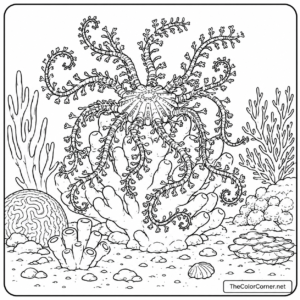 Basket Star Perched On Coral