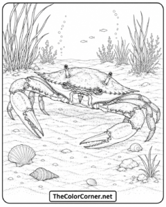 Blue Crab Scuttling Across Sand