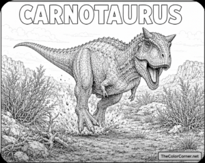 Carnotaurus Charging Through Brush