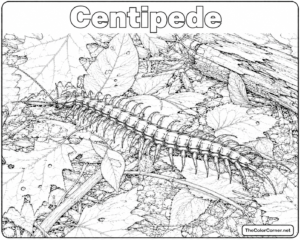 Centipede Crossing A Forest Floor