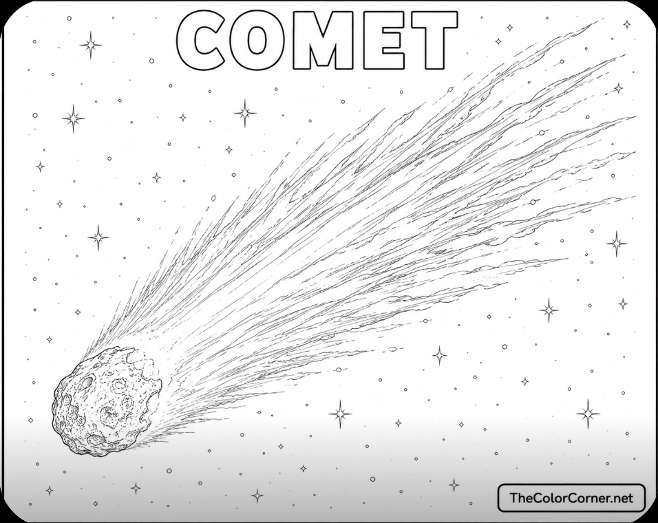 Comet Streaking Through Space
