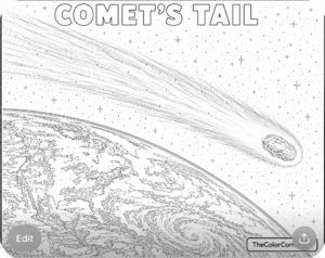 Comet With A Long Glowing Tail