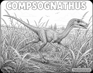 Compsognathus Darting Through Grass