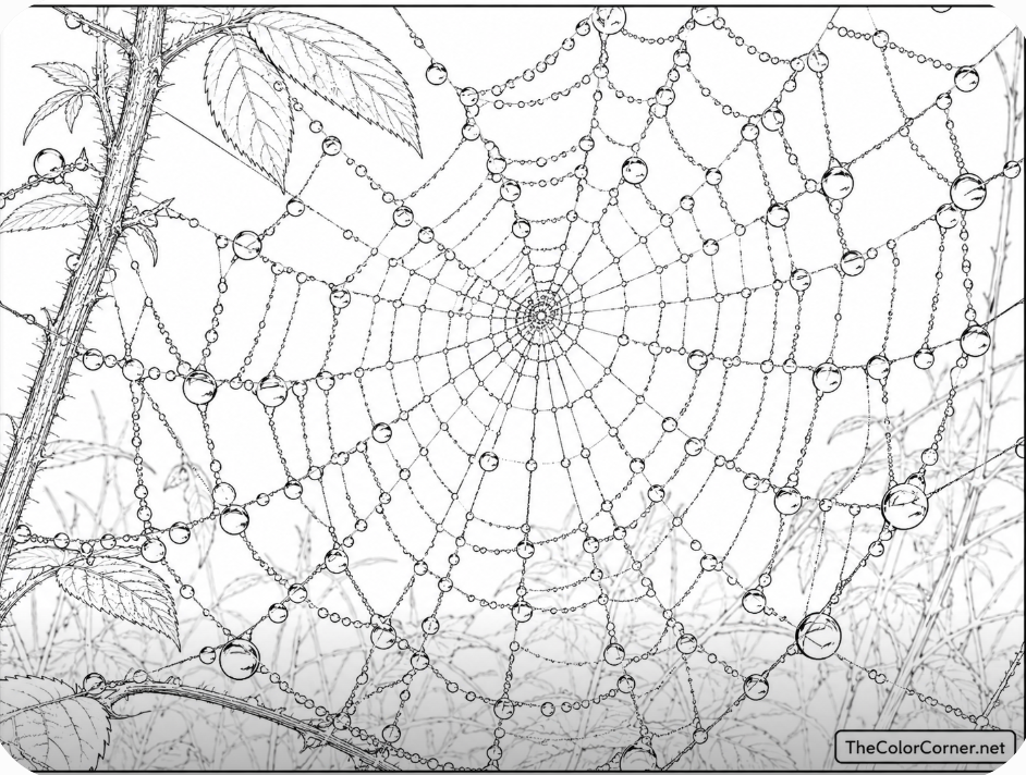 Dew Drops On A Spiderweb