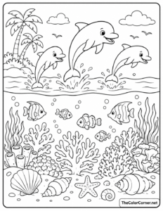 Dolphins Coral Reef