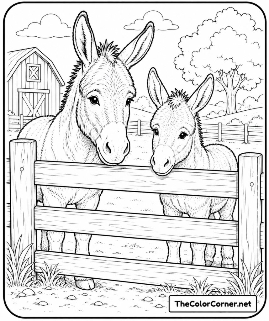 Donkeys At The Fence