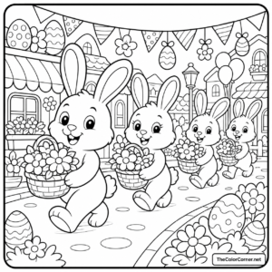 Easter Parade coloring page