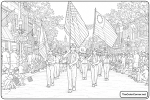 Fourth of July Parade coloring page