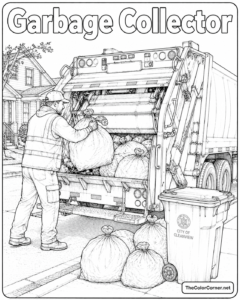 Garbage Collector Loading A Garbage Truck