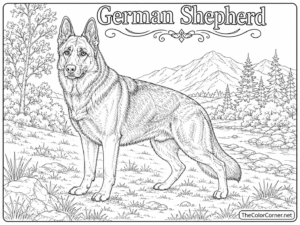 German Shepherd coloring page