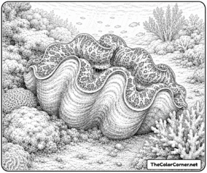 Giant Clam With Rippled Shell