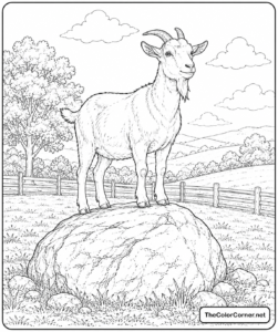 Goat Standing On A Big Rock
