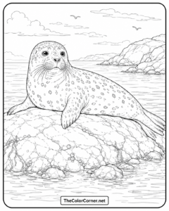 Harbor Seal Resting On A Rock