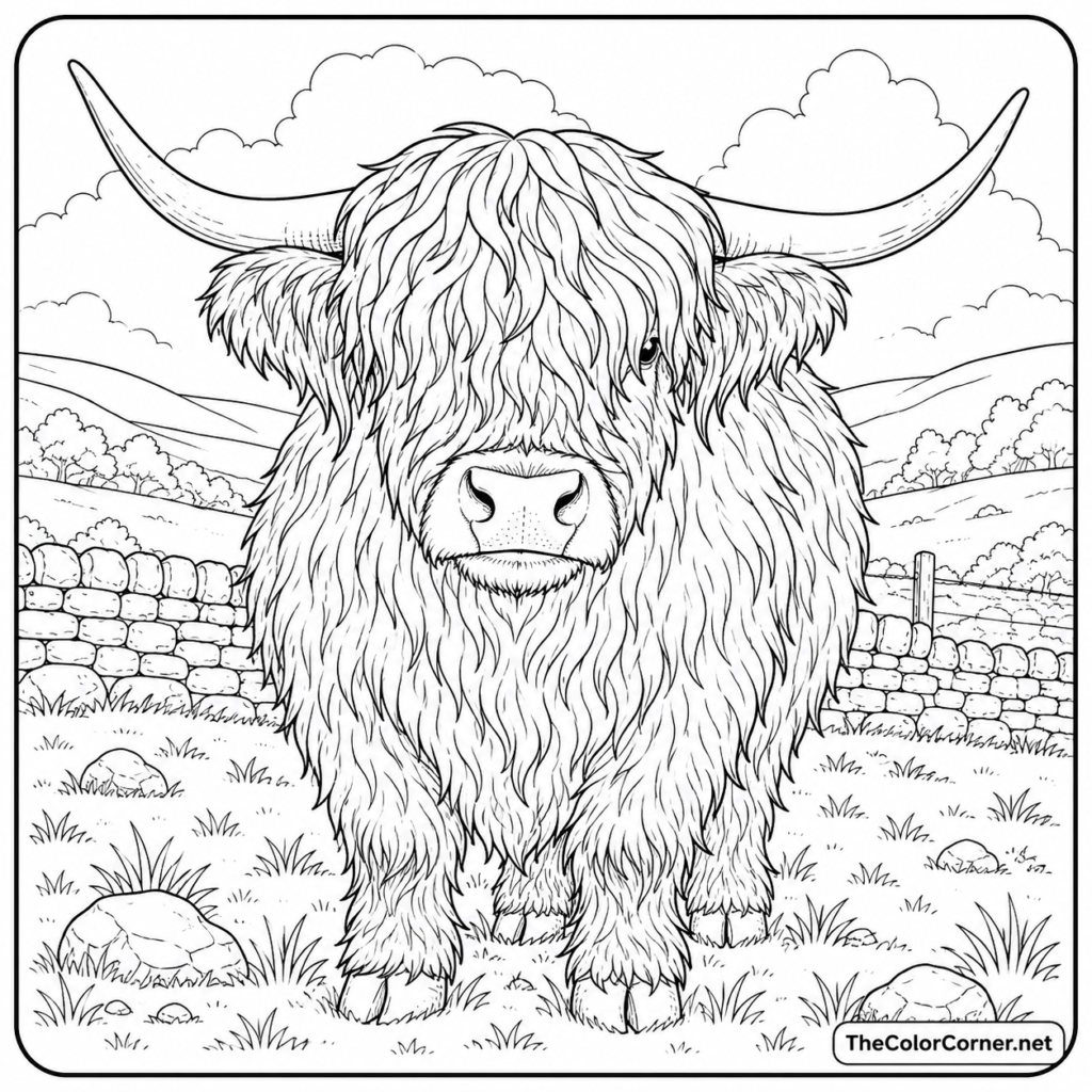 Highland Cow In Pasture