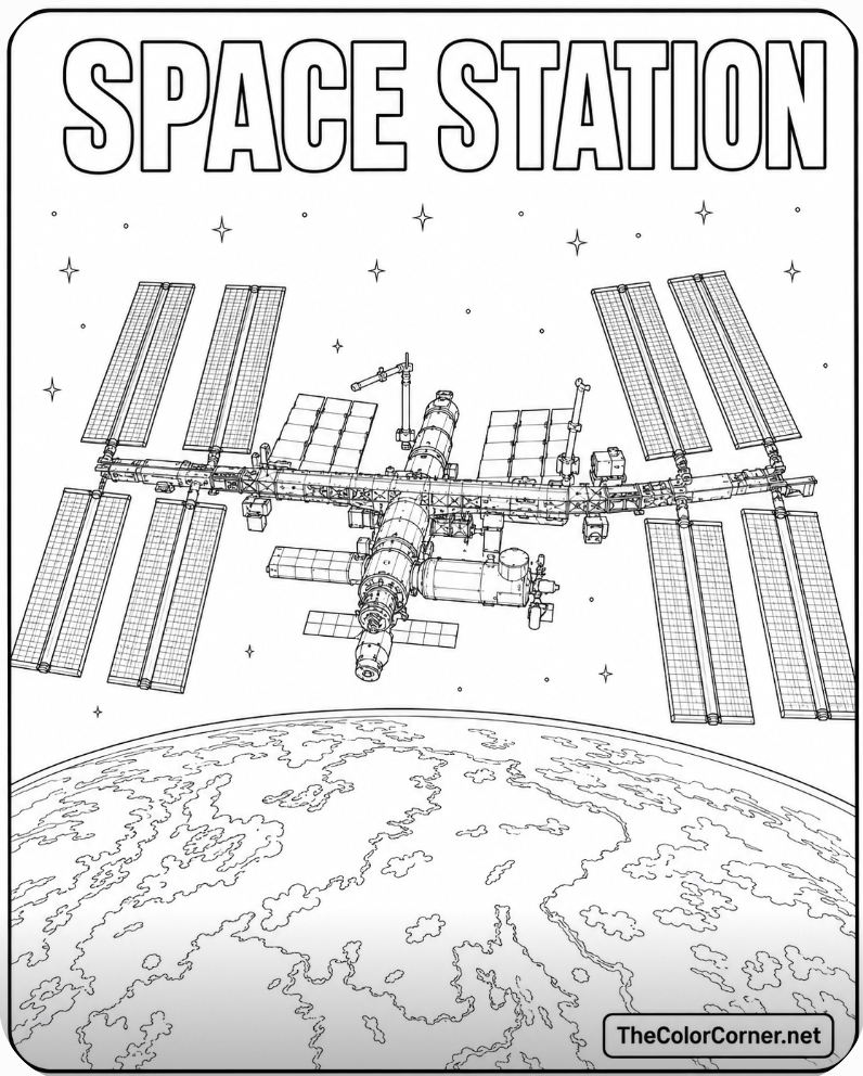 International Space Station Orbiting Earth
