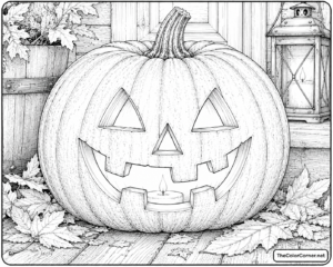 Jack O Lantern With A Carved Grinning Face
