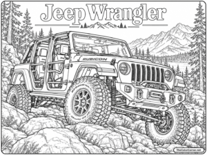 Jeep Wrangler coloring page