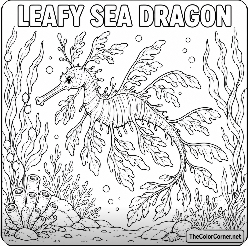 Leafy Sea Dragon Drifting In Kelp
