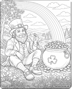 Leprechaun Beside A Pot Of Gold
