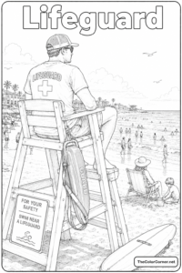 Lifeguard Watching Over Swimmers