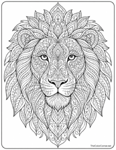 Lion Mandala Face
