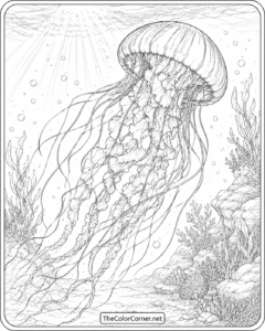 Lions Mane Jellyfish Trailing Tentacles