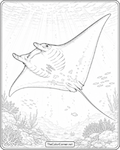 Manta Ray Soaring Through Open Water