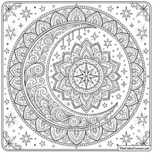 Moon And Stars Mandala