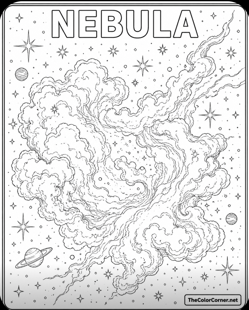 Nebula Glowing With Gas Clouds