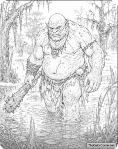 Ogre In A Misty Swamp