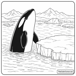 Orca Spy Hopping Beside An Ice Floe