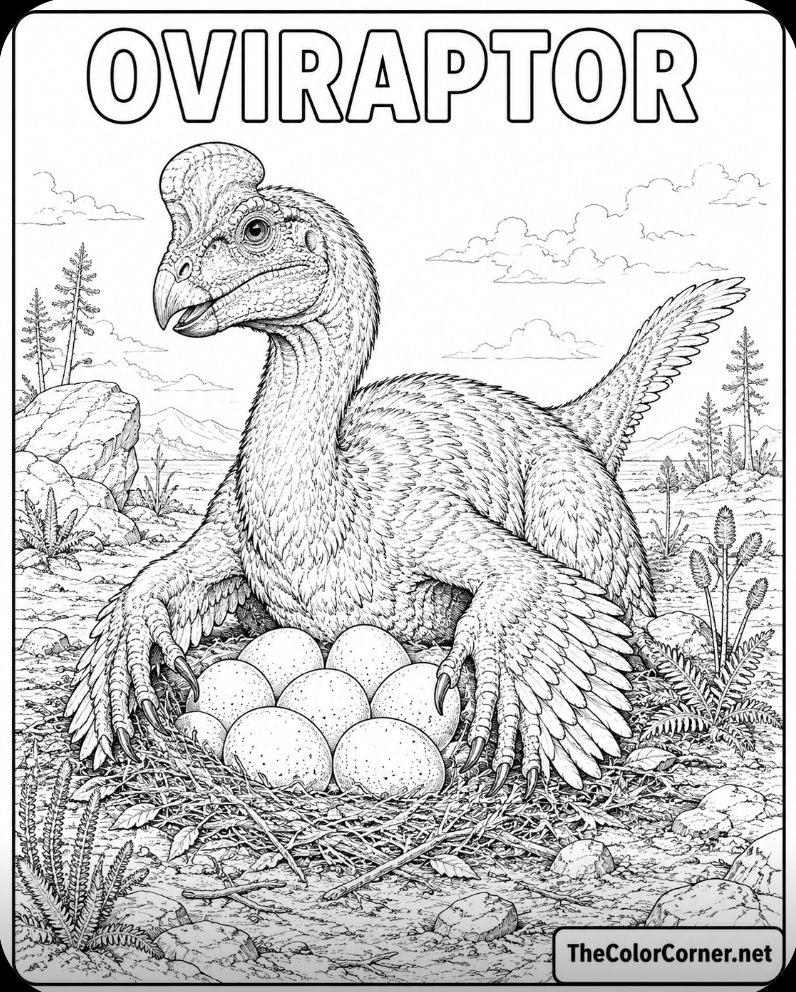 Oviraptor Guarding Its Nest