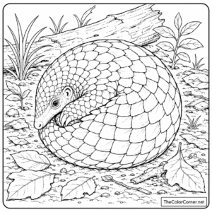 Pangolin Curled Up On A Forest Floor
